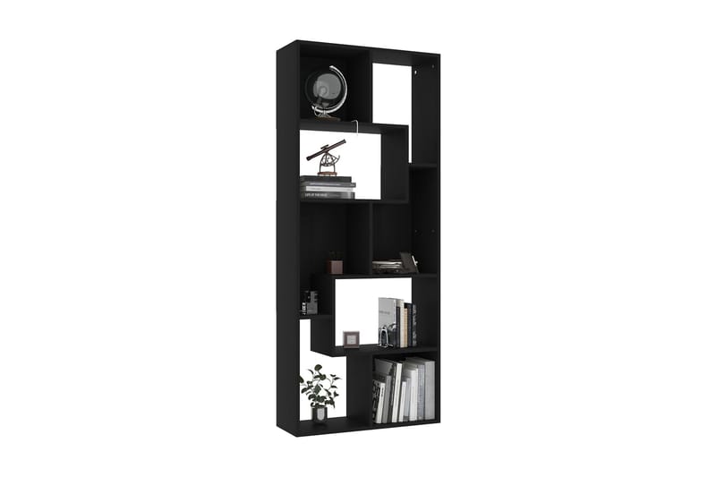 Bokhylle svart 67x24x161 cm sponplate - Svart - Oppbevaring - Hyller - Bokhylle