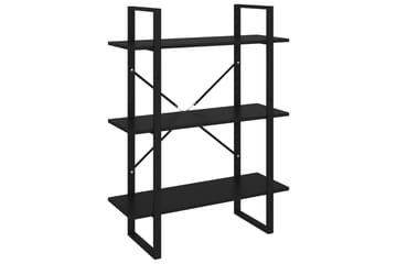 Bokhylle svart 80x30x105 cm sponplate - Svart - Oppbevaring - Hyller - Bokhylle