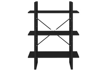 Bokhylle svart 80x30x105 cm sponplate - Svart - Oppbevaring - Hyller - Bokhylle