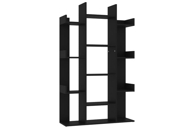 Bokhylle svart 86x25,5x140 cm sponplate - Svart - Oppbevaring - Hyller - Bokhylle
