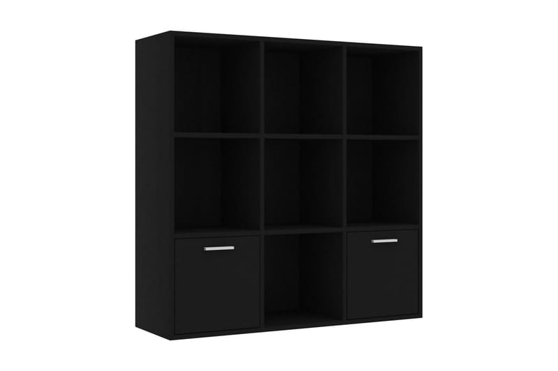 Bokhylle svart 98x30x98 cm sponplate - Svart - Oppbevaring - Hyller - Bokhylle