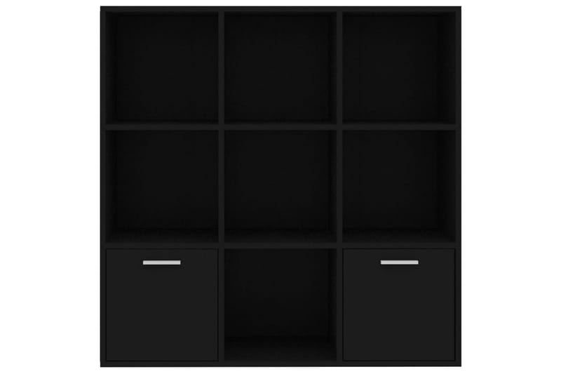 Bokhylle svart 98x30x98 cm sponplate - Svart - Oppbevaring - Hyller - Bokhylle