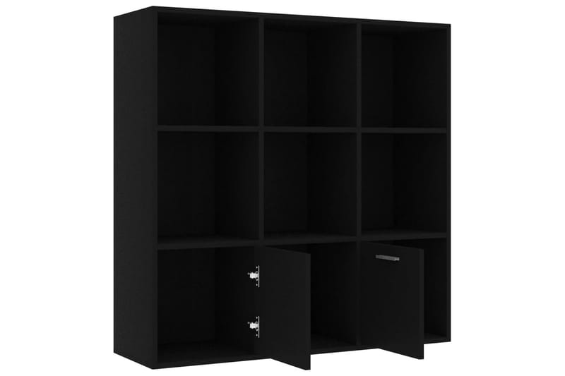 Bokhylle svart 98x30x98 cm sponplate - Svart - Oppbevaring - Hyller - Bokhylle