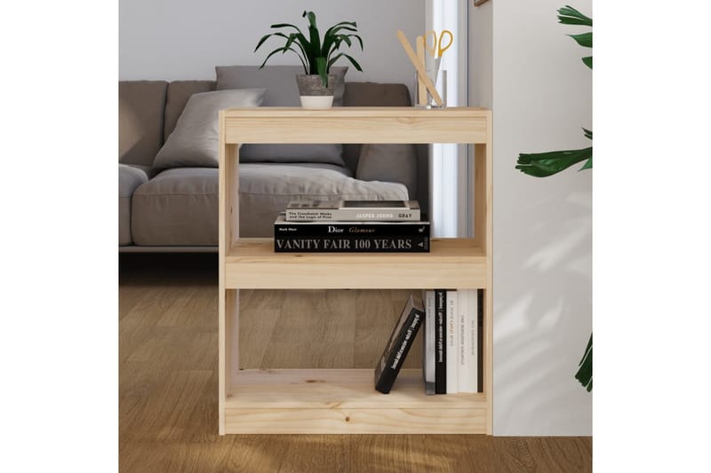 Bokhylle/romdeler 60x30x71,5 cm heltre furu - Brun - Oppbevaring - Hyller - Bokhylle