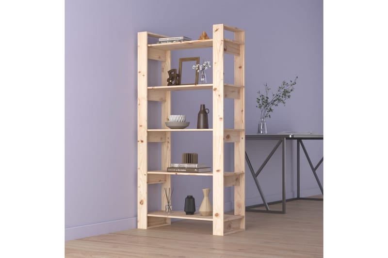 Bokhylle/romdeler 80x35x160 cm heltre - Brun - Oppbevaring - Hyller - Bokhylle
