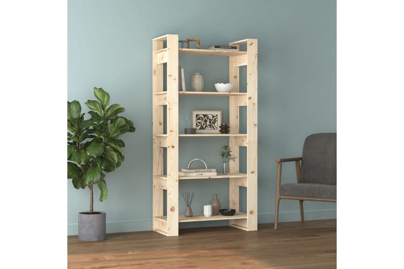 Bokhylle/romdeler 80x35x160 cm heltre - Brun - Oppbevaring - Hyller - Bokhylle