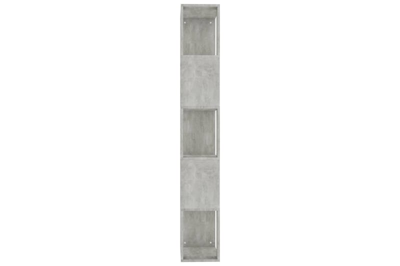 Bokhylle/Romdeler betong grå 45x24x159 cm sponplate - Grå - Bokhylle