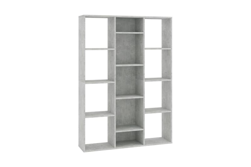 Bokhylle/Romdeler betonggrå 100x24x140 cm sponplate - Oppbevaring - Hyller - Bokhylle