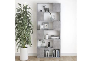Bokhylle/romdeler betonggrå 80x24x186 cm sponplate - Grå - Oppbevaring - Hyller - Bokhylle