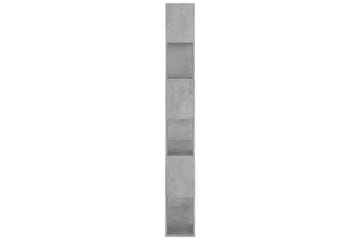 Bokhylle/romdeler betonggrå 80x24x186 cm sponplate - Grå - Oppbevaring - Hyller - Bokhylle