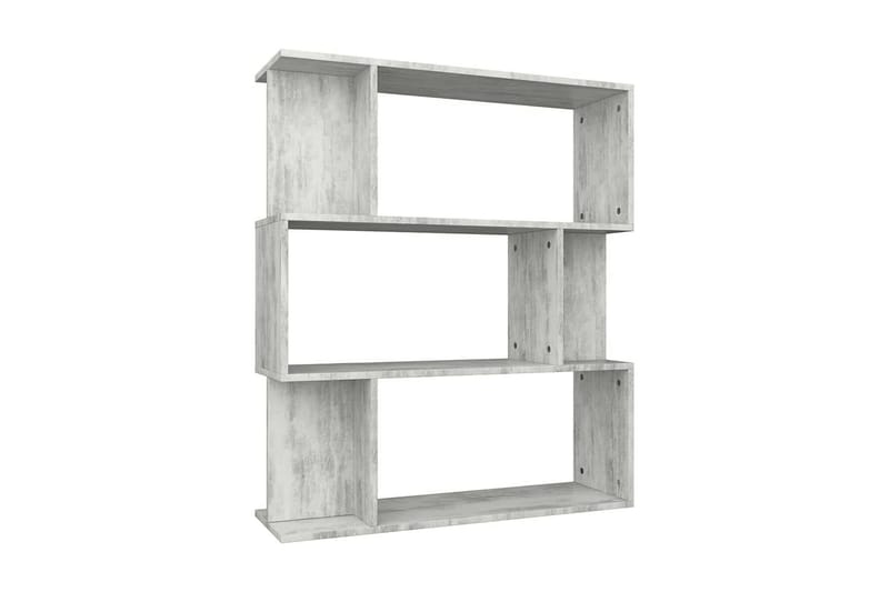 Bokhylle/Romdeler betonggrå 80x24x96 cm sponplate - Grå - Oppbevaring - Hyller - Bokhylle