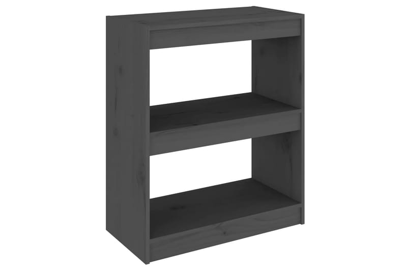 Bokhylle/romdeler grå 60x30x71,5 cm heltre furu - Grå - Oppbevaring - Hyller - Bokhylle