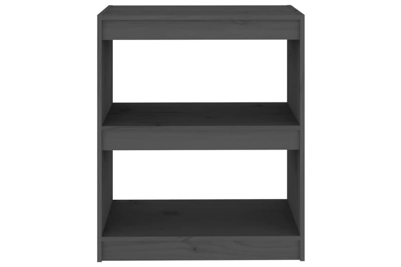 Bokhylle/romdeler grå 60x30x71,5 cm heltre furu - Grå - Oppbevaring - Hyller - Bokhylle