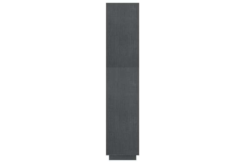 Bokhylle/romdeler grå 60x35x167 cm heltre furu - Grå - Bokhylle