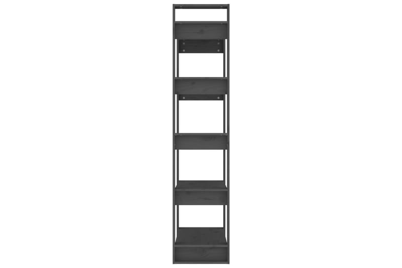 Bokhylle/romdeler grå 80x35x160 cm heltre - Grå - Oppbevaring - Hyller - Bokhylle