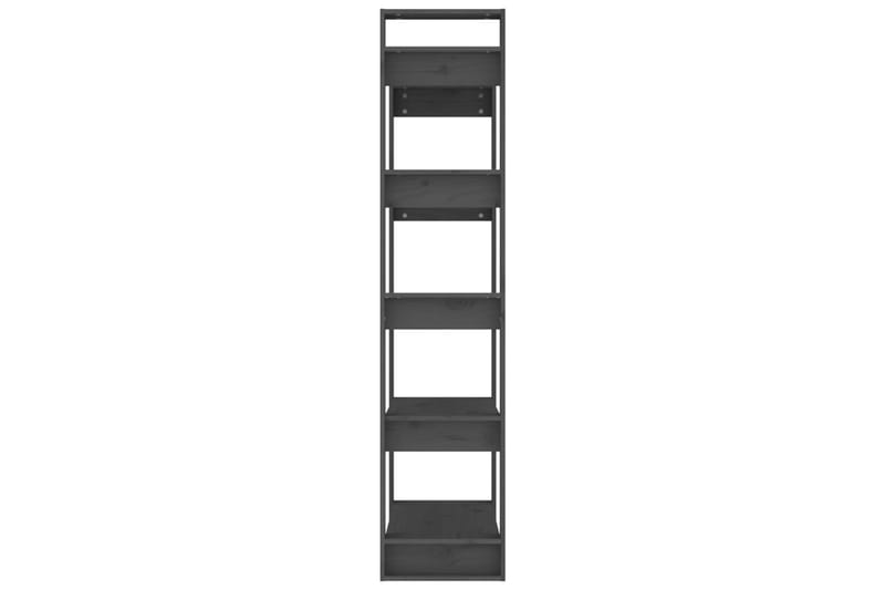 Bokhylle/romdeler grå 80x35x160 cm heltre - Grå - Oppbevaring - Hyller - Bokhylle