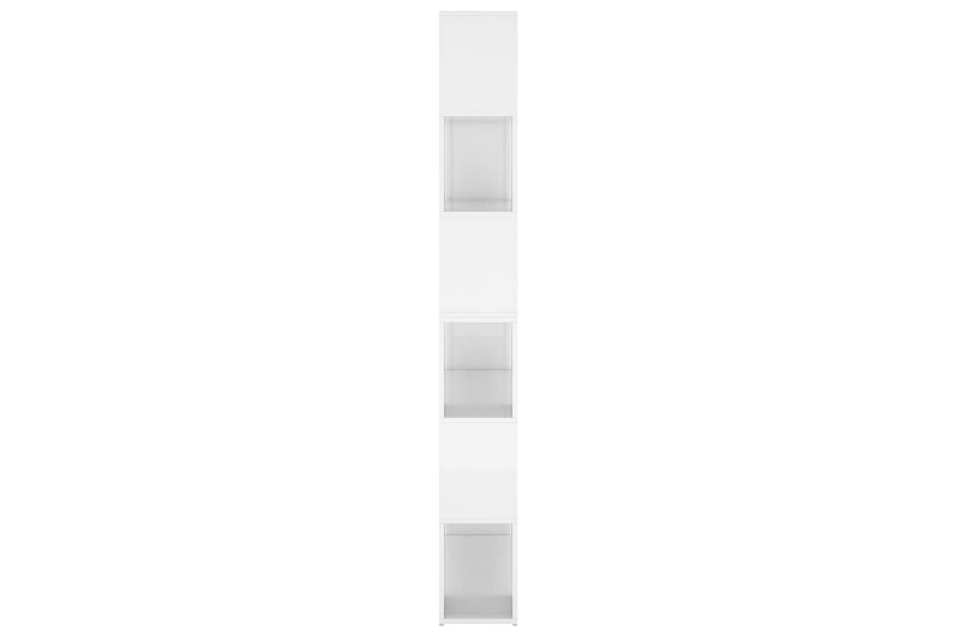 Bokhylle/romdeler høyglans hvit 100x24x188 cm - Hvit - Oppbevaring - Hyller - Bokhylle