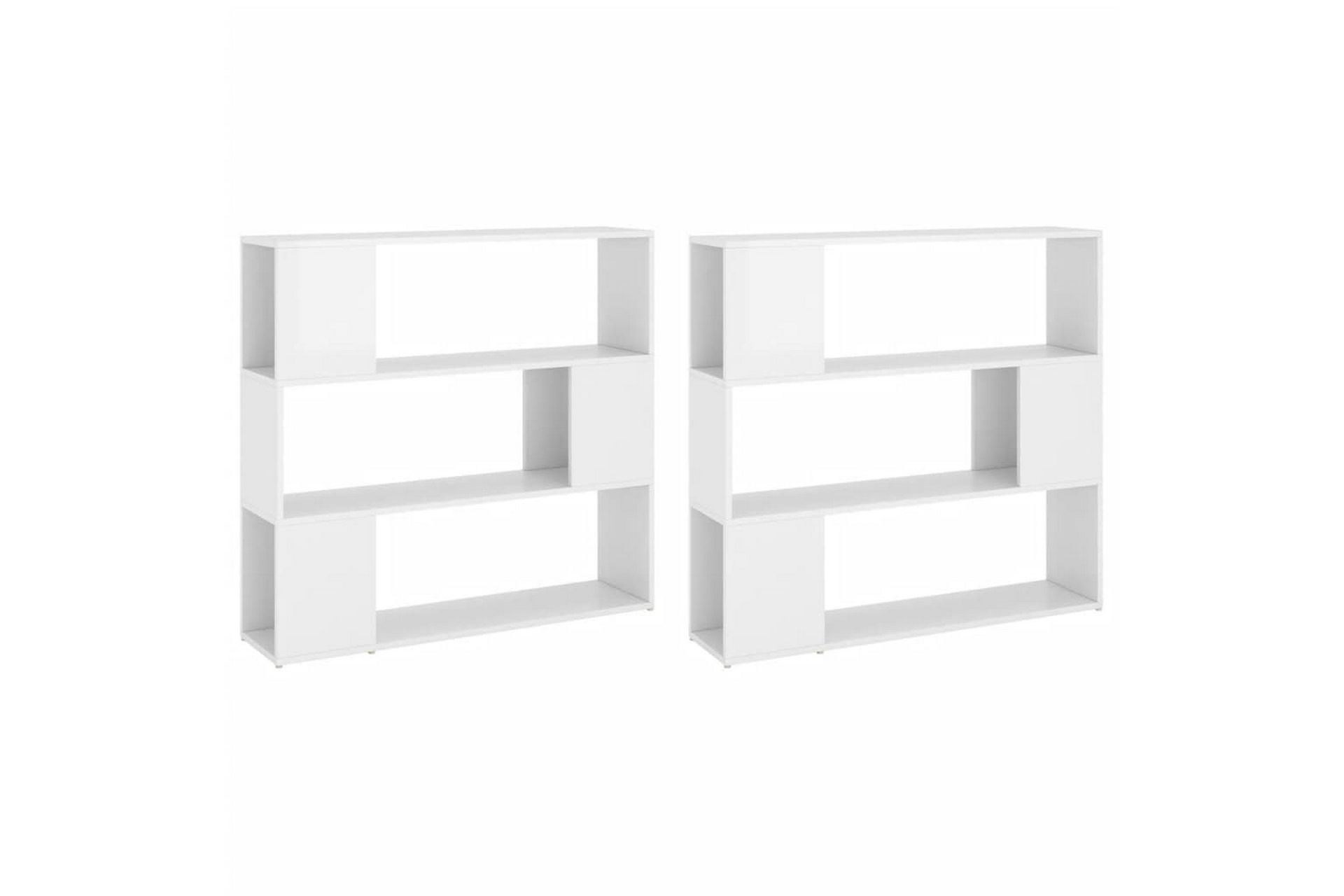 Bokhylle/romdeler høyglans hvit 100x24x188 cm - Hvit - Oppbevaring - Hyller - Bokhylle