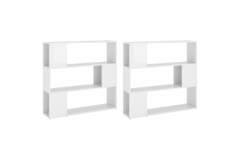 Bokhylle/romdeler høyglans hvit 100x24x188 cm - Hvit - Oppbevaring - Hyller - Bokhylle