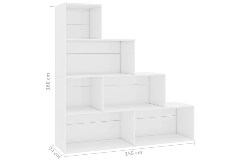 Bokhylle/Romdeler høyglans hvit 155x24x160 cm sponplate - Oppbevaring - Hyller - Bokhylle