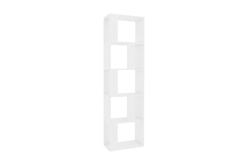 Bokhylle/Romdeler høyglans hvit 45x24x159 cm sponplate - Hvit - Oppbevaring - Hyller - Bokhylle