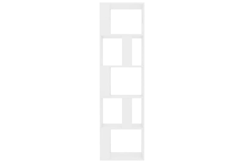 Bokhylle/Romdeler høyglans hvit 45x24x159 cm sponplate - Hvit - Oppbevaring - Hyller - Bokhylle