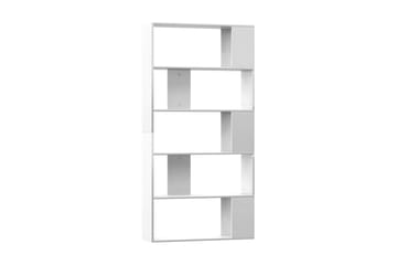 Bokhylle/Romdeler høyglans hvit 80x24x159 cm sponplate - Hvit - Oppbevaring - Hyller - Bokhylle