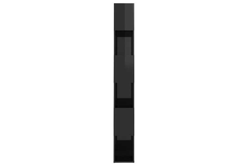 Bokhylle/romdeler høyglans svart 60x24x186 cm - Svart - Bokhylle