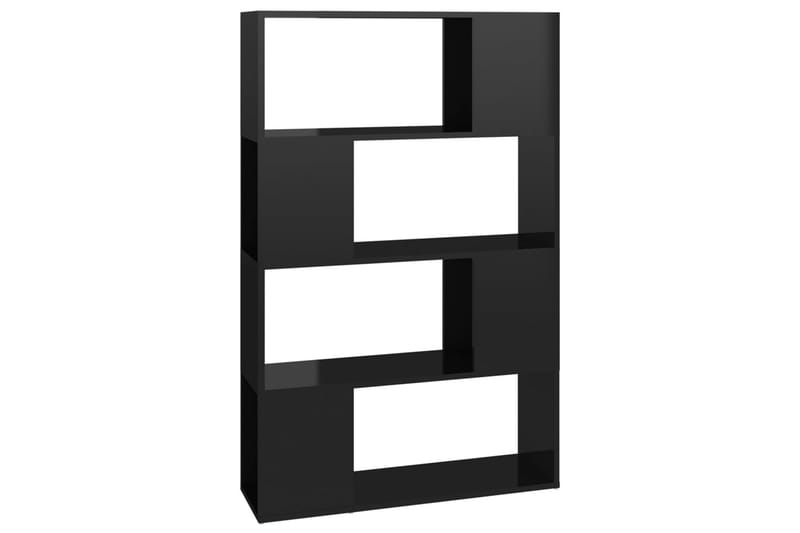 Bokhylle/Romdeler høyglans svart 80x24x124,5 cm - Svart - Oppbevaring - Hyller - Bokhylle