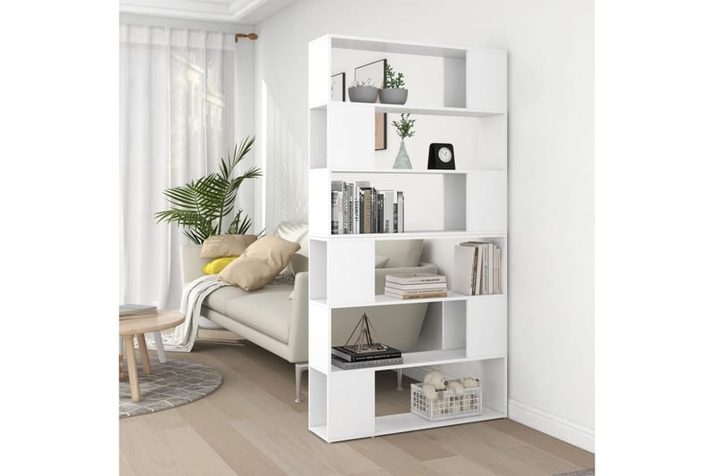 Bokhylle/romdeler hvit 100x24x188 cm - Hvit - Oppbevaring - Hyller - Bokhylle