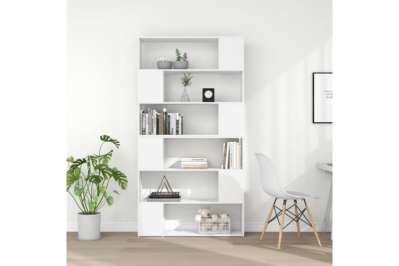 Bokhylle/romdeler hvit 100x24x188 cm - Hvit - Oppbevaring - Hyller - Bokhylle