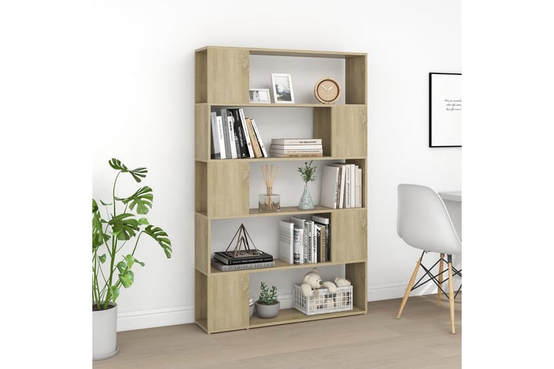 Bokhylle/romdeler sonoma eik 100x24x155 cm sponplate - Brun - Oppbevaring - Hyller - Bokhylle