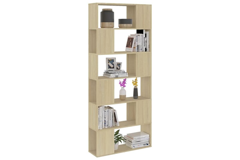 Bokhylle/romdeler sonoma eik 80x24x186 cm sponplate - Brun - Oppbevaring - Hyller - Bokhylle