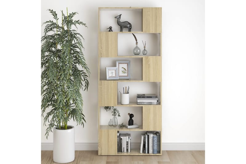 Bokhylle/romdeler sonoma eik 80x24x186 cm sponplate - Brun - Oppbevaring - Hyller - Bokhylle