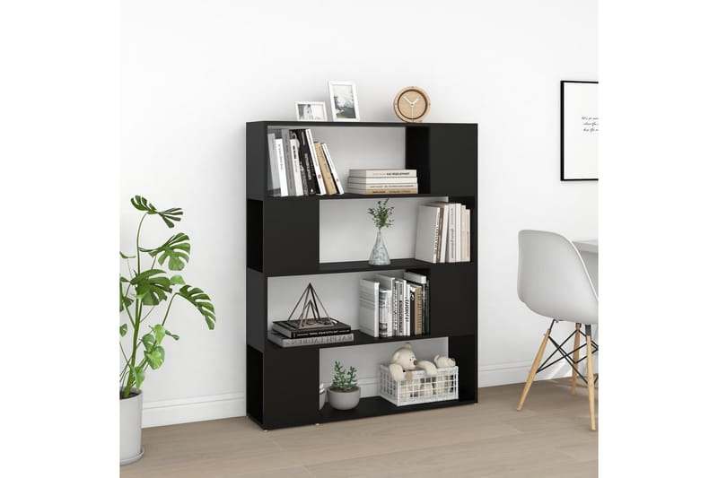 Bokhylle/romdeler svart 100x24x124 cm - Svart - Oppbevaring - Hyller - Bokhylle