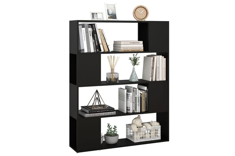 Bokhylle/romdeler svart 100x24x124 cm - Svart - Oppbevaring - Hyller - Bokhylle