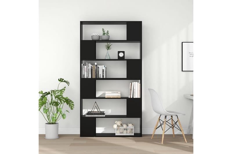 Bokhylle/romdeler svart 100x24x188 cm - Svart - Oppbevaring - Hyller - Bokhylle