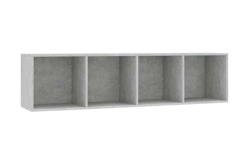 Bokhylle/TV-benk betonggrå 143x30x36 cm - Grå - Oppbevaring - Hyller - Bokhylle