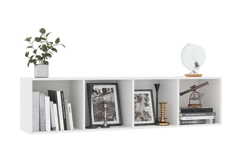 Bokhylle/TV-benk hvit 143x30x36 cm - Hvit - Oppbevaring - Hyller - Bokhylle