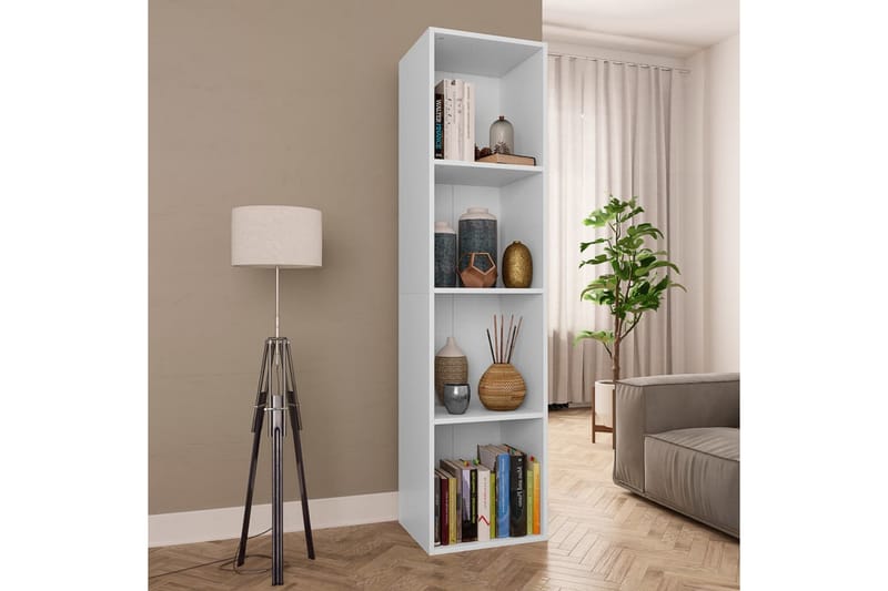Bokhylle/TV-benk hvit 36x30x143 cm sponplate - Hvit - Oppbevaring - Hyller - Bokhylle