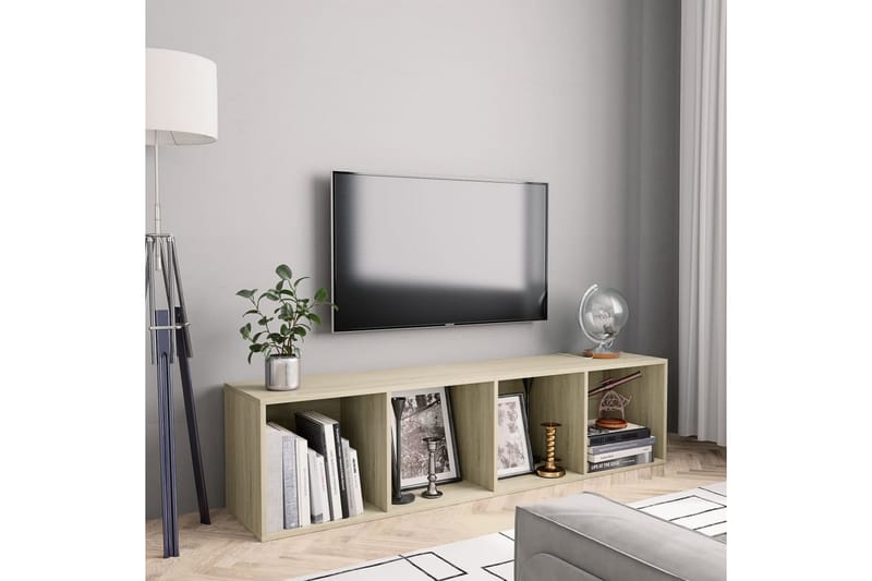 Bokhylle/TV-benk sonoma eik 143x30x36 cm - Brun - Oppbevaring - Hyller - Bokhylle