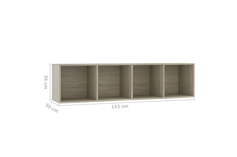 Bokhylle/TV-benk sonoma eik 143x30x36 cm - Brun - Oppbevaring - Hyller - Bokhylle