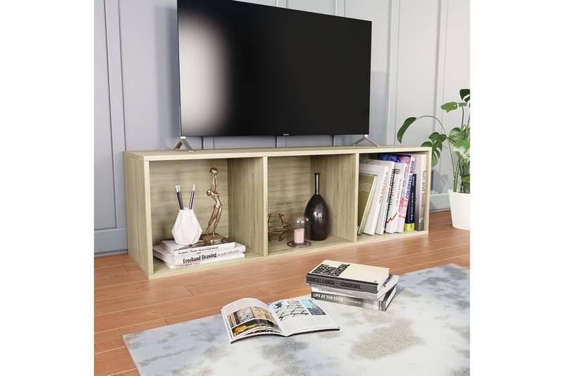 Bokhylle/TV-benk sonoma eik 36x30x114 cm sponplate - Brun - Oppbevaring - Hyller - Bokhylle