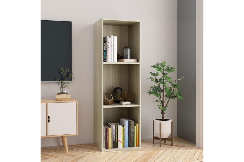 Bokhylle/TV-benk sonoma eik 36x30x114 cm sponplate - Brun - Oppbevaring - Hyller - Bokhylle