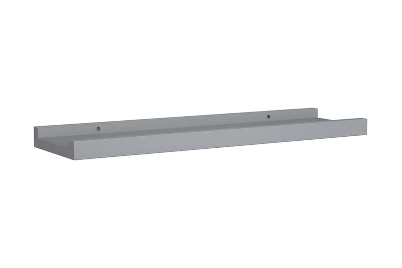 Flytende vegghyller 2 stk grå 40x9x3 cm MDF - Oppbevaring - Hyller - Bokhylle - Boklist