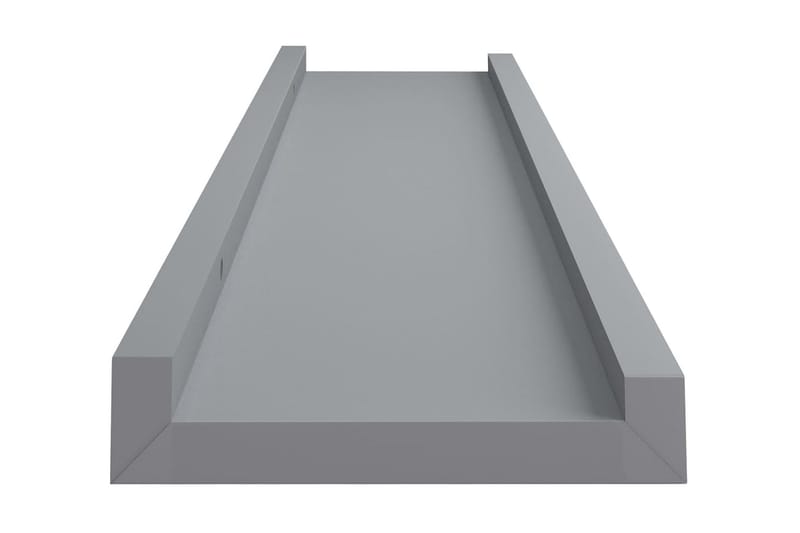 Flytende vegghyller 2 stk grå 40x9x3 cm MDF - Oppbevaring - Hyller - Bokhylle - Boklist