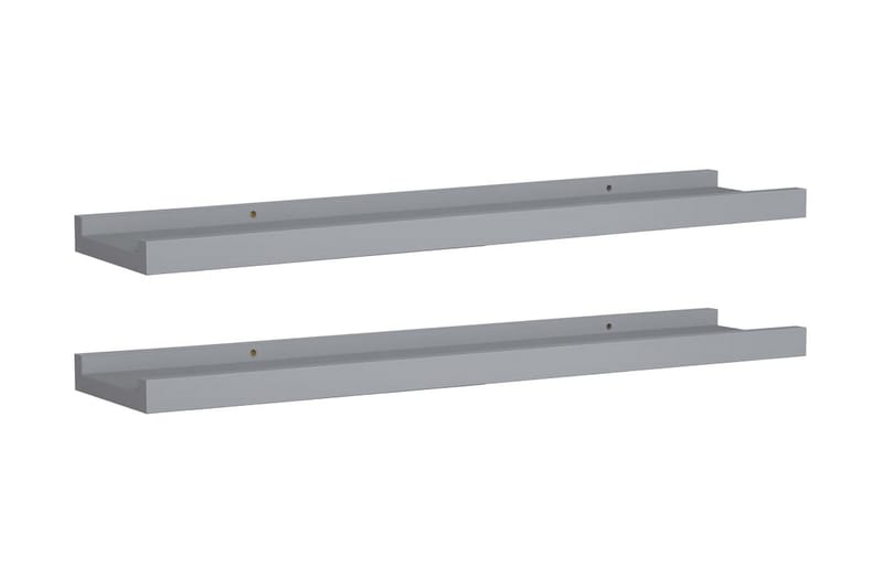 Flytende vegghyller 2 stk grå 60x9x3 cm MDF - Oppbevaring - Hyller - Bokhylle - Boklist