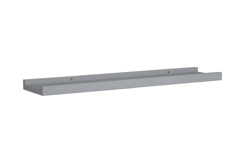 Flytende vegghyller 2 stk grå 60x9x3 cm MDF - Oppbevaring - Hyller - Bokhylle - Boklist