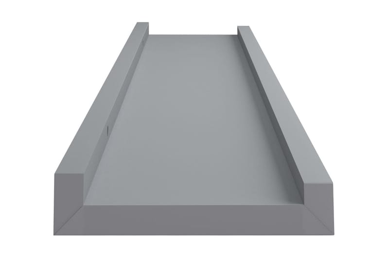 Flytende vegghyller 2 stk grå 60x9x3 cm MDF - Oppbevaring - Hyller - Bokhylle - Boklist