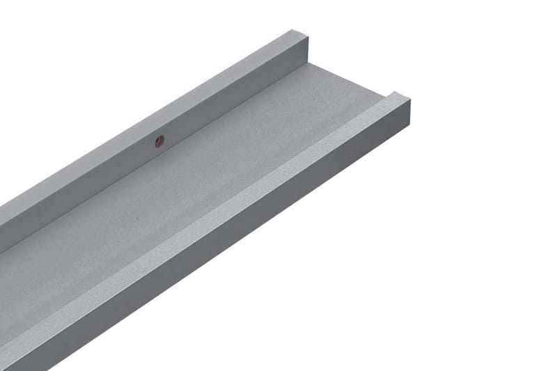 Flytende vegghyller 2 stk grå 60x9x3 cm MDF - Oppbevaring - Hyller - Bokhylle - Boklist